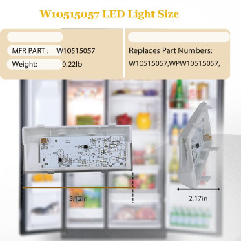 New W10515057 Whirlpool Freezer Light W10515057 Wpw10515057 Compatible With Whirlpool Wrs325Fdam04 Freezer Light Wrs325Fdam