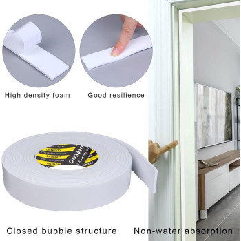 Coumeno Eva Singlesided Adhesive White Foam Tape Singlesided Sealing Strip Foam Pad Sponge Tape Selfadhesive Insulation Seal