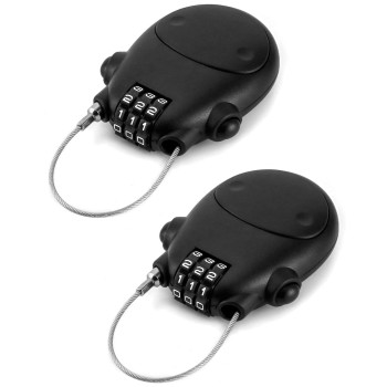 Qwork Retractable Cable Lock 2 Pack Security Password Lock Steel Cable Luggage Locks