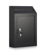 Xydled Wallmount Mailbox Heavy Duty Deposit Drop Box Locking Metal Key Drop Box Suggestion Box With Key Lock Secured Safe Stor