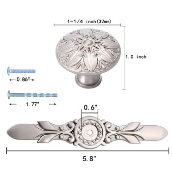 Ycsj Round Nobs With Backplate 5 Pack 114 Knob And 545 Plate Modern Nickel Knobs For Kitchen Cabinets Pulls Deco