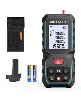 Mileseey G2 200Ft Laser Measurement Tool With 006 Inch Accuracy Distance Area Volume Measure And Pythagoras Portable Handle L