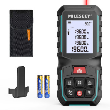 Mileseey G2 200Ft Laser Measurement Tool With 006 Inch Accuracy Distance Area Volume Measure And Pythagoras Portable Handle L