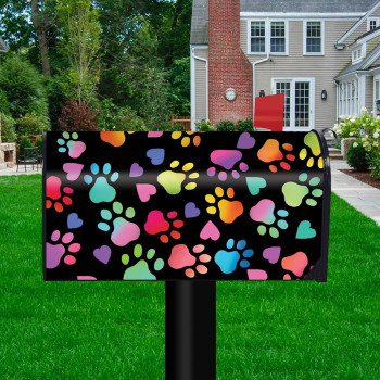 Briarwood Lane Rainbow Pawprints Magnetic Mailbox Cover Dog Cat Pet Bereavement Standard