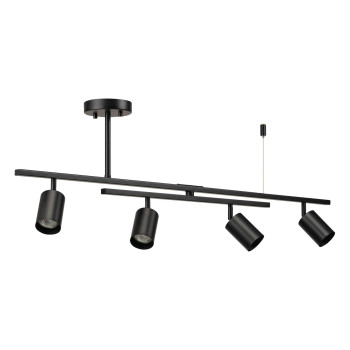 Globe Electric 57500 4Light Track Lighting Matte Black Center Swivel Bar Pivoting Track Heads 4 Bulb Kitchen Light Ceiling