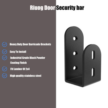 Door Barricade Brackets Riuog Heavy Duty Door Security Brackets For 2 X 4 Lumber Open Bar Holder Steel U Bracket Door Security B