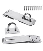 2Pcs Stainless Steel Gate Lock Hasp Safety Packlock Clasp Hasp Lock Set Door Locks Hasp Latch For Doors Cabinets Closets And