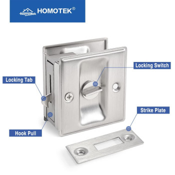 Homotek 2 Pack Privacy Pocket Door Lock Hardware With Pull Replace Old Or Damaged Sliding Door Locks Quickly And Easily 234