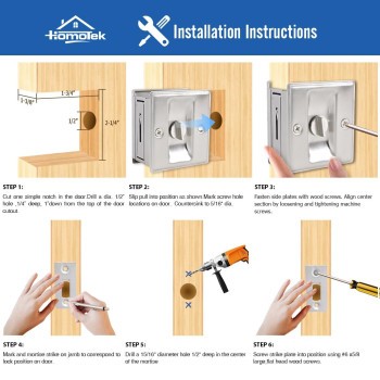 Homotek 2 Pack Privacy Pocket Door Lock Hardware With Pull Replace Old Or Damaged Sliding Door Locks Quickly And Easily 234