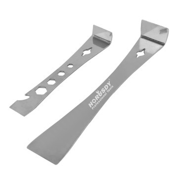 Horusdy 2Piece Stainless Steel Pry Bar Scraper Set 61116 And 912 Flat Pry Bar