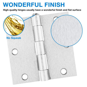 Square Door Hinges Satin Nickel 35 X 35 Inch Brushed Nickel Door Hinges 3 12 Interior Door Hinges Square Corners 3 Sil