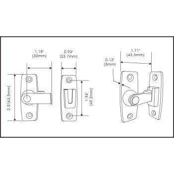 Qcaa 25 Heavy Forged Solid Brass Door Latch 90 Degree Right Angle Door Latch Buckle For Doors Windows Aged Classic Bronze