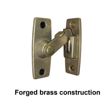 Qcaa 25 Heavy Forged Solid Brass Door Latch 90 Degree Right Angle Door Latch Buckle For Doors Windows Aged Classic Bronze