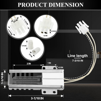 Wb13K21 Gas Range Oven Flat Igniter With Connector Plug Oven Igniter For Ge Hotpoint Kenmore Gas Stove Replaceable Norton501A