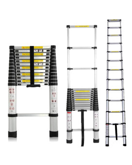 Telescoping Ladder 125Ft38M Aluminum Telescopic Extension Ladder Lightweight Extendable Ladder Portable Collapsible Straight