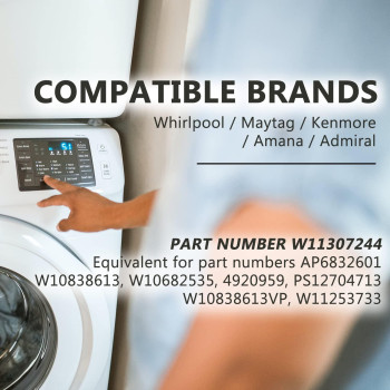 W11307244 Washer Lid Lock 3 Wire Washer Door Lock Compatible With Whirlpool Maytag Amana Kenmore Replace W11253733 W10838613