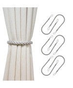 Hiastra Curtain Tiebacks Ropes 6Pcs Decorative Handmade Tie Backs Curtain Holdbacks Holders Cord For Window Sheer Drapes Indoor