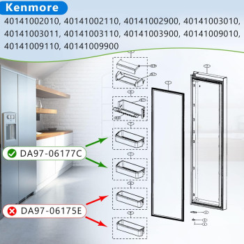 Da9706177C Da6304205 Door Shelf Basket Bin Compatible With Samsung Rsg257Aarsrs22Hdhpnsr Kenmore 4014100 Series Part Numbe