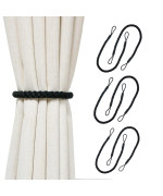 Hiastra Curtain Tiebacks Ropes 6Pcs Decorative Handmade Tie Backs Curtain Holdbacks Holders Cord For Window Sheer Drapes Indoor