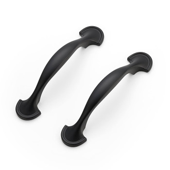 Ravinte 30 Pack Solid 3 Inch Rounded Foot Arch Kitchen Cabinet Handles Matte Black Curved Cabinet Pulls Black Drawer Pulls Kitch