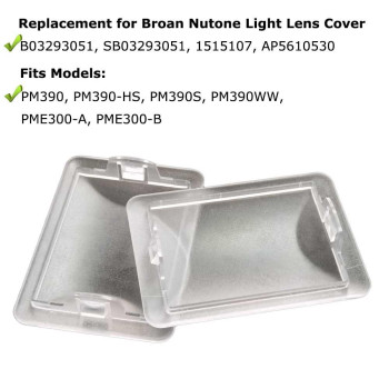 Felhood 2 Pack Sb03293051 Light Lens Cover Replacement For Broan Vent Hood Pm390 Pme300 Ap5610530 B03293051 1515107