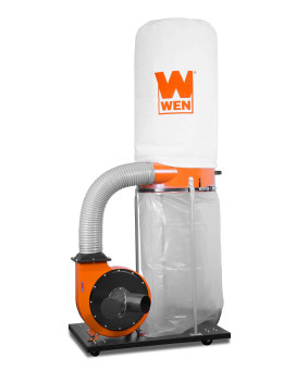 Wen Dc1300 1 300 Cfm 14Amp 5Micron Woodworking Dust Collector With 50Gallon Collection Bag And Mobile Base Black