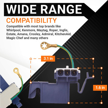 Bluestars 6Pack 8318084 Washer Lid Switch Replacement Part Fits Whirlpool Kenmore Roper Estate Washers Replaces Tj90Es8084 A