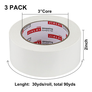 Jialai Home Duct Tape Heavy Duty White Tape Duct 2 Inches X 30 Yards 3 Pack 827 Mil Strong Flexible No Residue Allweath