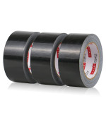 Jialai Home Heavy Duty Duct Tape Black Tape 2 Inches X 30 Yards 3Pack 827 Mil Strong Flexible No Residue Allweather And