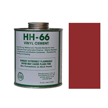 Mytee Products 18Oz Red Tarp Vinyl Repair Kit Hh66 Hh66 Pvc Cement With Brush 32 Ounce Made In Usa