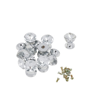 Kumgrot 10Pcs Mini Crystal Knobs Cabinet Drawer Pull Jewelry Box Gift Case Knobs Mini Diamond Handles Hardware Decorative Knobs