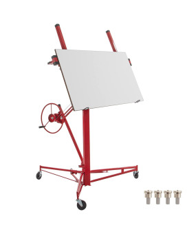 Vevor Drywall Rolling Lifter Panel 11Ft Sheetrock Lift Drywall Lift 150Lb Weight Capacity Panel Hoist Jack Tool Steel Materia