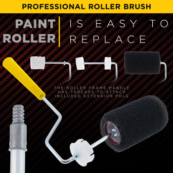 Custom Shop Texture Paint Bedliner Roller Accessory Application Kit With Chip Brushes Roller Frame 2 Roller Covers Tray L