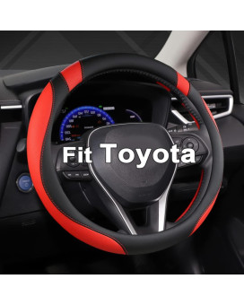 West Llama Customized Auto Car Steering Wheel Cover For Toyota Rav4 Corolla Camry Highlander Blackred