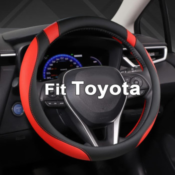 West Llama Customized Auto Car Steering Wheel Cover For Toyota Rav4 Corolla Camry Highlander Blackred