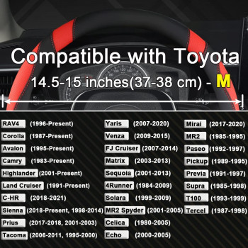 West Llama Customized Auto Car Steering Wheel Cover For Toyota Rav4 Corolla Camry Highlander Blackred