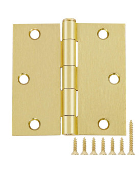 18 Pack Square Door Hinges Satin Brass 35 X 35 Inch Door Hinges 3 12 Interior Door Hinges Square Corners 3 Gold Iron R