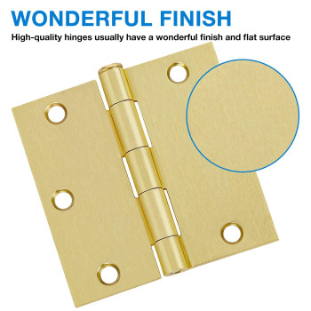 12 Pack Square Door Hinges Satin Brass 35 X 35 Inch Door Hinges 3 12 Interior Door Hinges Square Corners 3 Gold Iron R