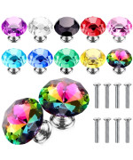 Jetec 20 Pcs Crystal Knobs Glass Drawer Pulls Cabinet Knobs 30Mm Diamond Dresser Knobs For Dresser Drawers Kitchen Bookcase Ward