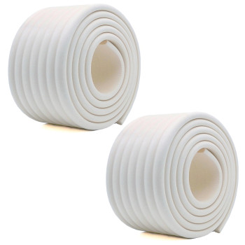 M2Cbridge Multifunctional Edge And Corner Guard Coverage Baby Safety Bumper Diy 65 Ft Rice White 65Ft X 2