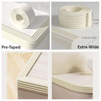 M2Cbridge Multifunctional Edge And Corner Guard Coverage Baby Safety Bumper Diy 65 Ft Rice White 65Ft X 2