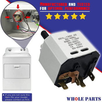 Whole Parts 3398095 Dryer Push To Start Relay Switch Replacement And Compatible With Some Admiral Crosley Estate Inglis Ke