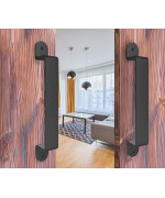 Barn Door Handle Black 10 Inch Comfortable Handy Touch Gate Handles 2 Pack Long Solid Metal Door Pull For Sliding Barn Door Gate