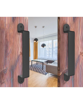 Barn Door Handle Black 10 Inch Comfortable Handy Touch Gate Handles 2 Pack Long Solid Metal Door Pull For Sliding Barn Door Gate