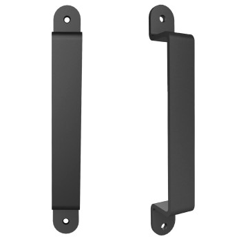 Barn Door Handle Black 10 Inch Comfortable Handy Touch Gate Handles 2 Pack Long Solid Metal Door Pull For Sliding Barn Door Gate