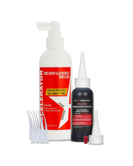 Premium Grade Cyanoacrylate Ca Super Glue By Starbond 2Oz Black Mediumthick Knot Filler 8 Oz Pump Acceleratoracti