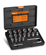 Thinkwork Bolt Extractor Kit 20 Pieces Bolt Extractor Set Stripped Bolt Extractor For Removing Damaged Frozen Rusted Rounde