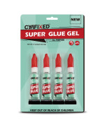 Cyafixed Super Glue Gel Allpurpose Superglue Cyanoacrylate Instant Adhesive For Plastic Wood Metal Repair Four 3 Gram Tu