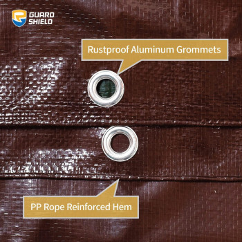 Guard Shield Browngreen Tarp 12X12 Feet Medium Duty Outdoor Waterproof Multi Purpose Poly Tarps Cover 7Mil