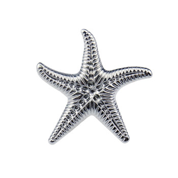 Hevstil 2Pack Silver Starfish Shape Cabinet Knob Ocean Theme Single Hole Pulls For Cabinet Dresser Knobs Furniture Door